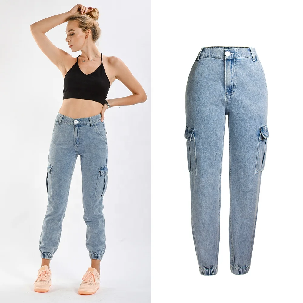 

China wholesale boyfriend jeans Women Street wear Hip Hop Baggy Jeans, Customized
