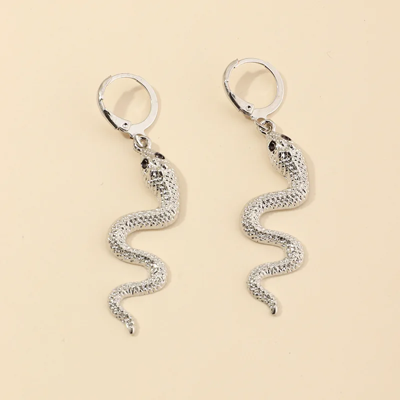 

2021 small vintage crystal fashion dangle earrings snake