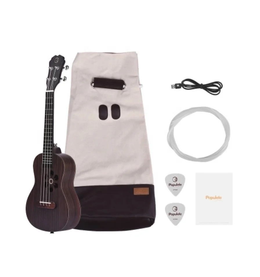 

Dropship 23 inches Populele Wood Ukulele Concert Ukulele Set Rechargeable App Controls Electric Guitar