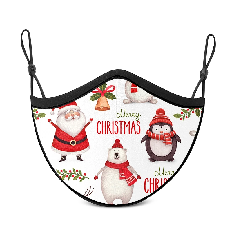 
Custom Printed Logo Wholesale Washable Reusable Christmas Cotton Facemask with Filter Pocket 