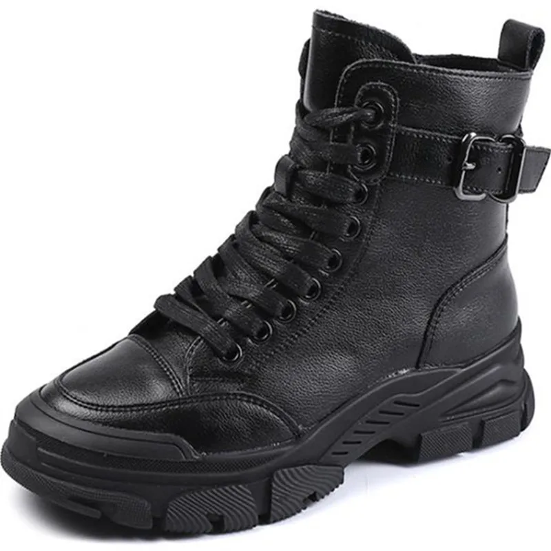 

Women's Leather Shoes 2021 Women's Shoes Autumn And Winter Fashion New Boots Women's Flat Bottomed British