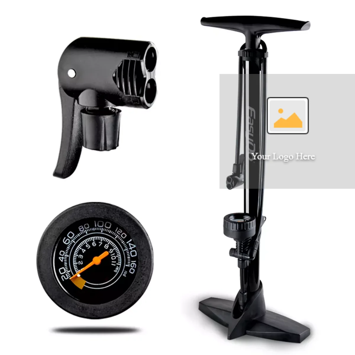 Foot Pump with Pressure Gauge Car Bike Tyre Airbeds Bicycle for sale online 