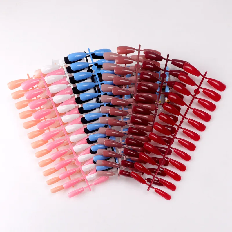 

Amazon Hot 240Pieces Medium Square Nail Tips Press ON Nails Private Label Custom Artificial Colorful Acrylic Nail Tip Kit, As picture