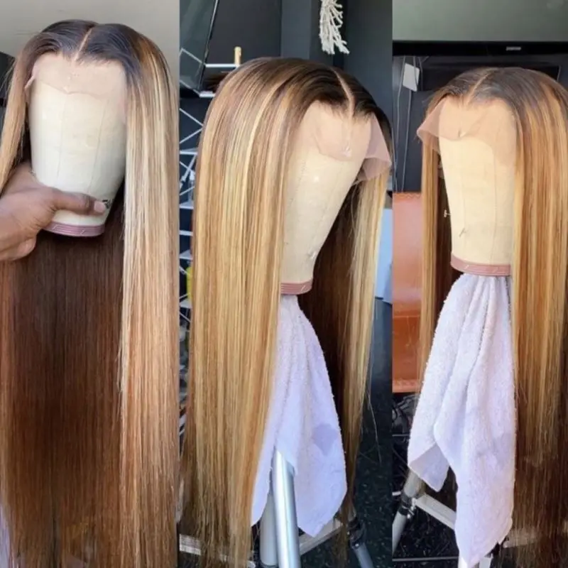 

Good Quality Lace Full Human Hair Wigs Straight Lace Wigs 27# Full Lace Wig