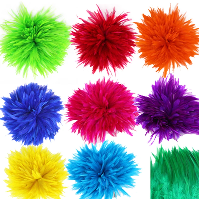 

Wholesale Rooster Saddle Feathers Chicken Hackle Fly Tying Feather Material for Decoration