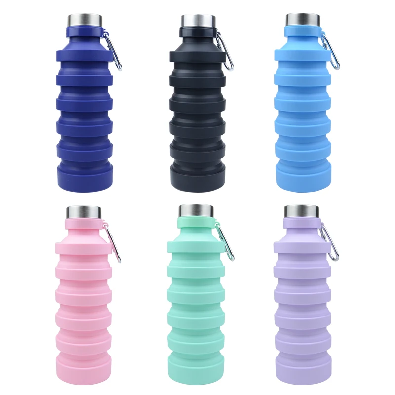 

800ml 2021 New Arrival Folding Silicone Water Bottles Sports Protein Shaker For Gym