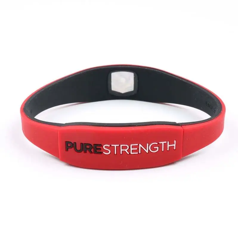 

Wholesale Pure Strength Energy Band Power Healthy Silicon Negative Ion bracelet, Pantone color