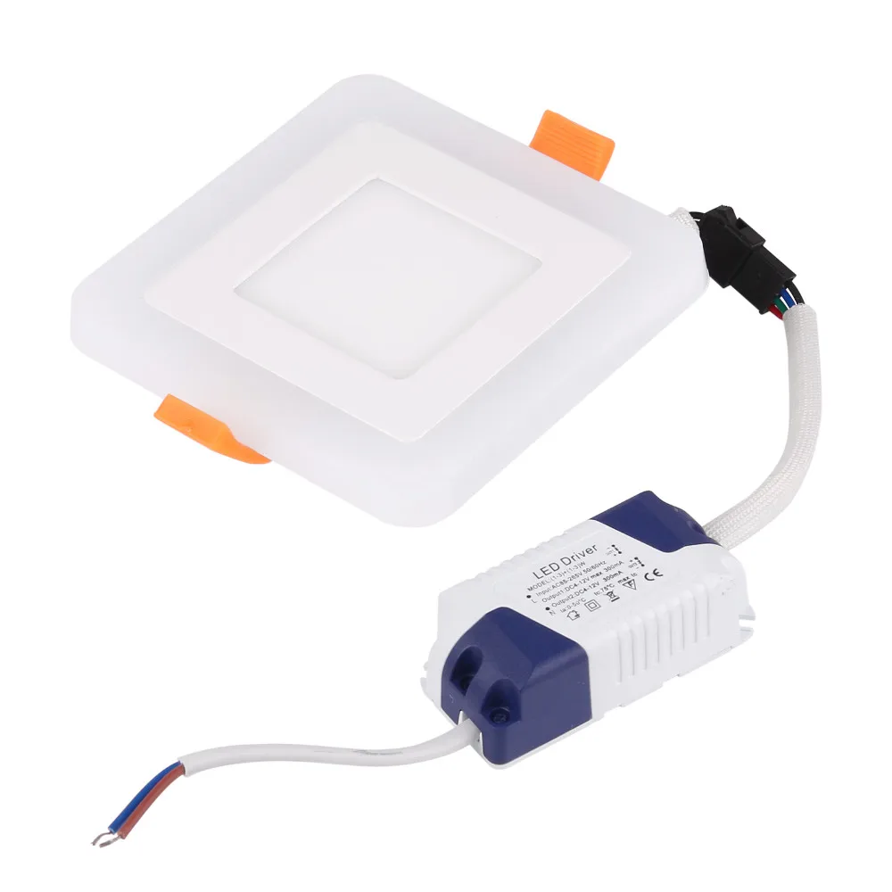 RGB LED Ceiling Light 6W 9W 16W 24W Recessed Ceiling Lamp Round Square Panel Spot Light AC85-265V Indoor LED Bulb