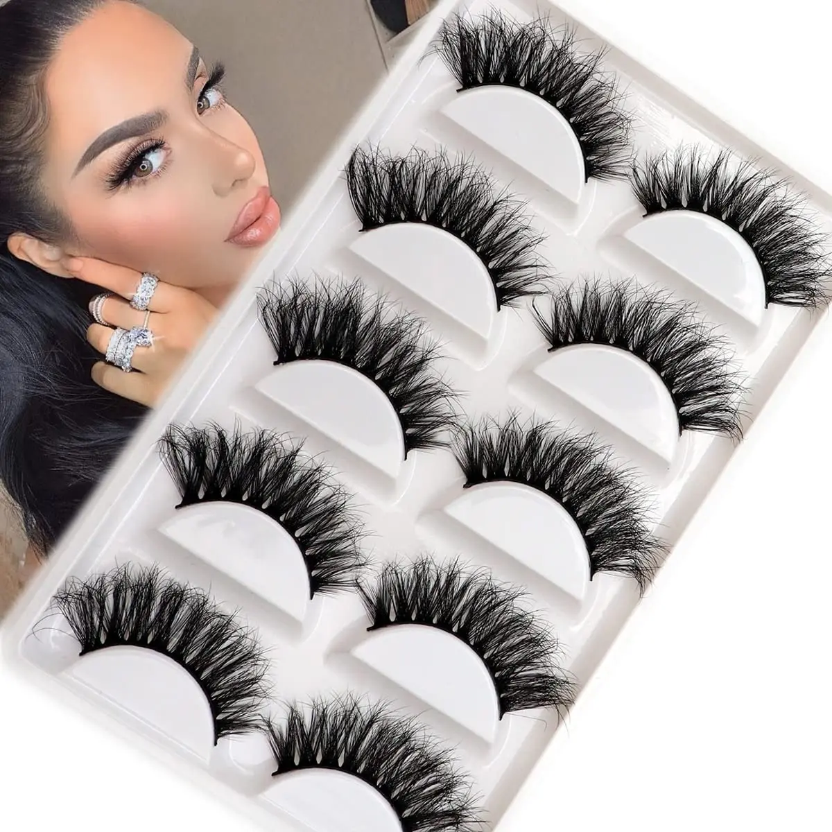 

3D Real Mink False Eyelashes Siberian Wispy Natural Thick Long Fake Eye Lashes 5 Pairs