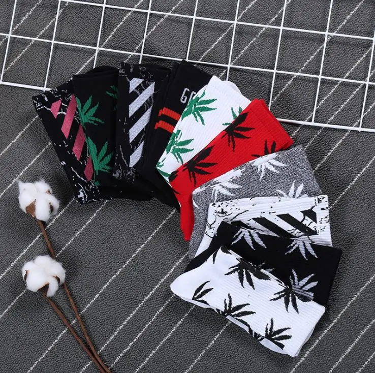 

Winter high Quality Harajuku chaussette Style Weed Socks For Women Men's Cotton Hip Hop Socks Man Meias Mens Calcetines, Colorful
