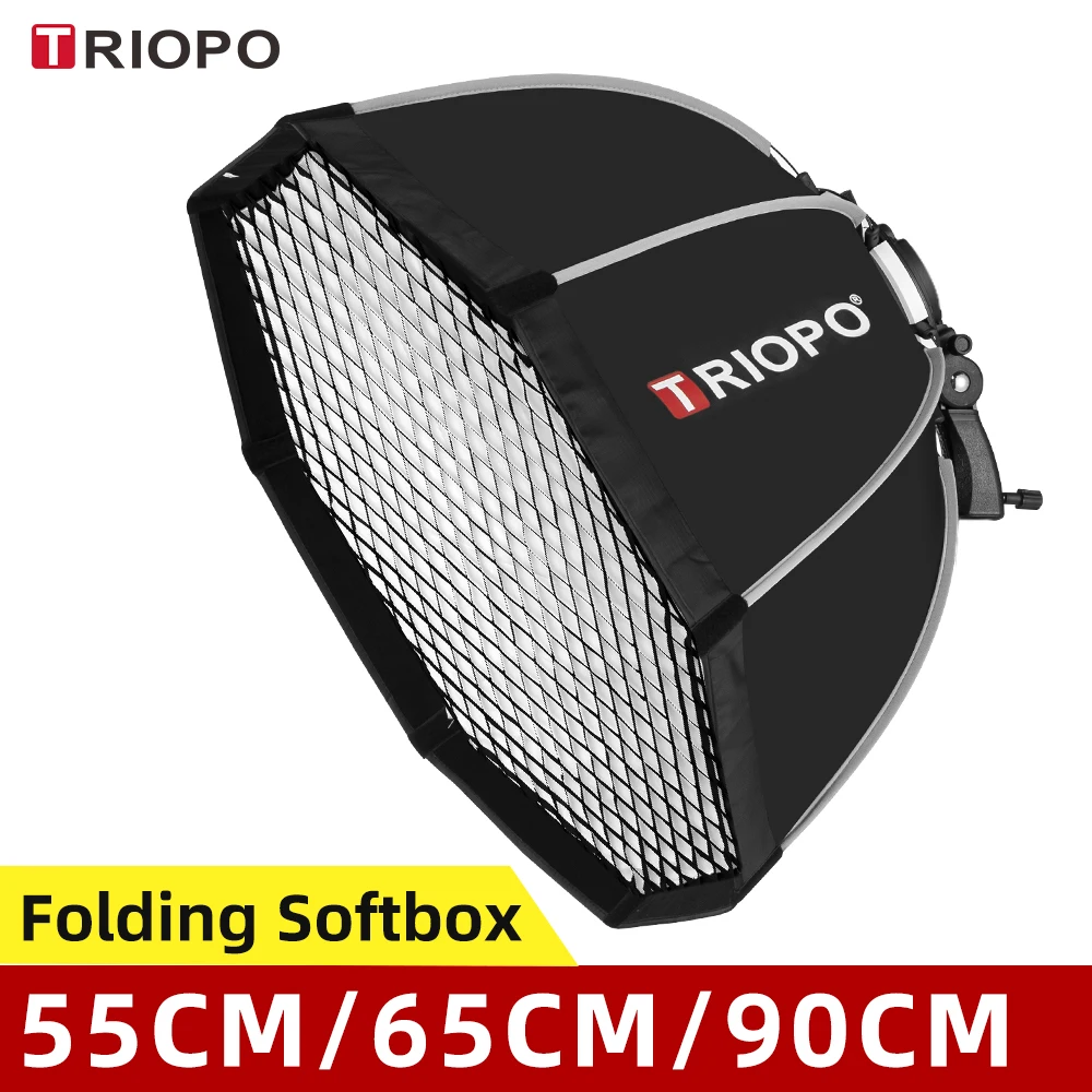 

Triopo Ks55cm 65cm 90cm Speedlite Portable Octagon Umbrella Softbox + Honeycomb Grid Outdoor Flash Soft Box for Godox, Other