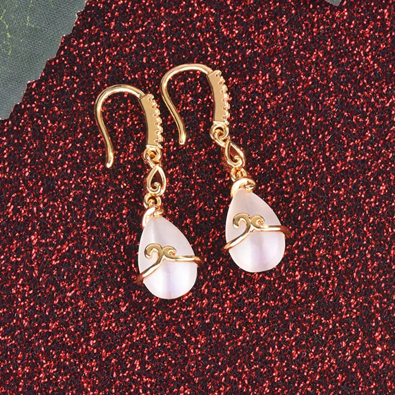 

Aretes De Mujer Earrings for Women Stainless Steel Bijoux Femme Orecchini Oorbellen Gold Color 925 Jewelry Garnet Earring Women