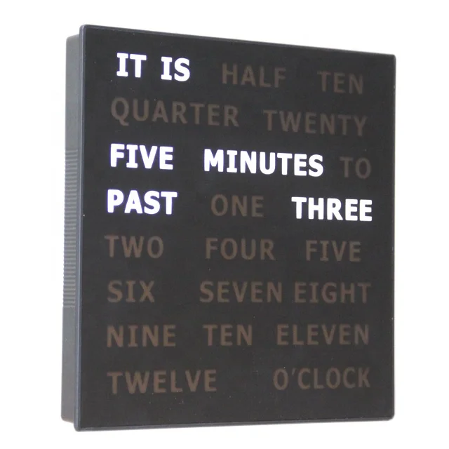 

CHEETIE White Sleek 5 Minutes Text Display Wall Clock LED Word Clock