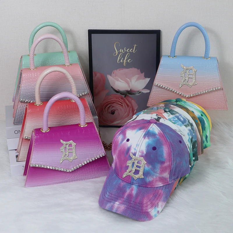 

Factory wholesale matching purse and hat set shoulder bag ladies tote bags wallets for women handbags, 12 colors