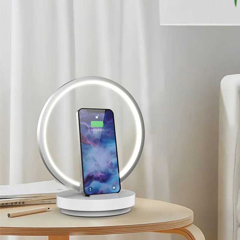 

Charging Station Wireless Charger 15W Quick Charger with LED Light Multi-function Integrated Charger