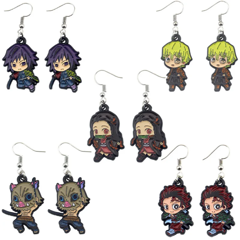 

Fashion Cute Anime Demon Slayer Kimetsu no Yaiba Figure Drop Earrings For Women Girl Gift Jewelry
