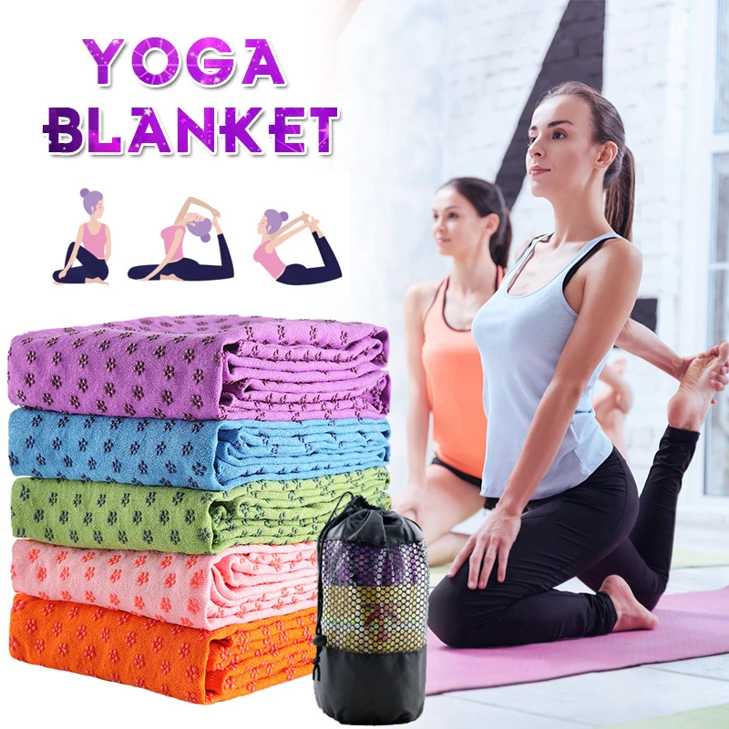 

183*63cm Blanket Non Slip Tapete Sweat Absorbent Yoga Mat Towel For Fitness Exercise Pilates Training