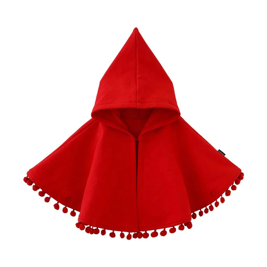 

Baby and children's clothing autumn and winter baby outing red cloak Children's hooded jacket