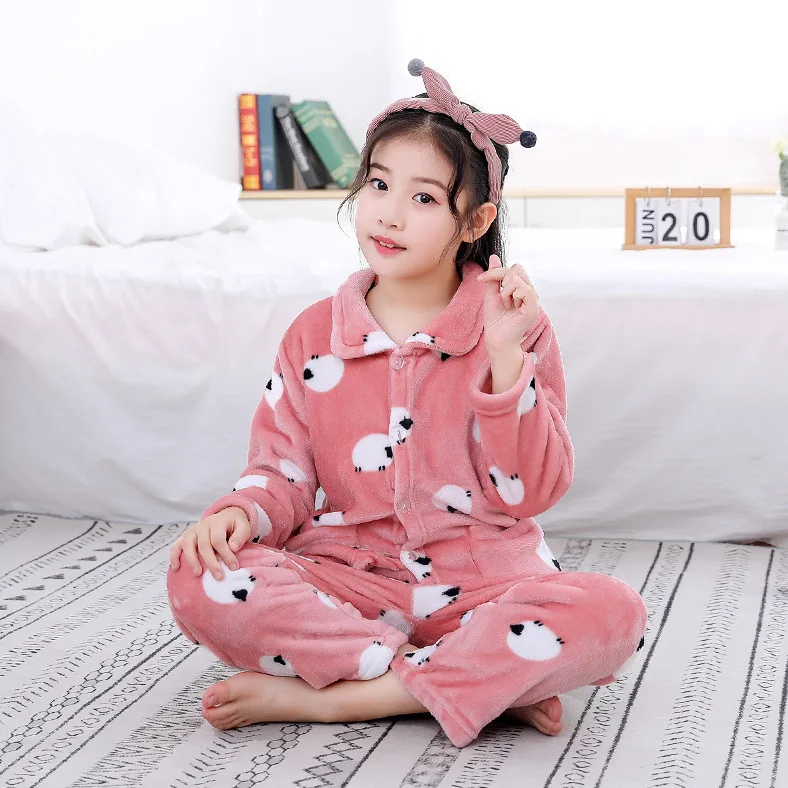 

Wholesale Pillama Ninos Baju Tidur Piyama Pijama Franela Girl Night Clothes Boy Pyjama Kids Pajama Set Long Sleeve Sleepwear Kid