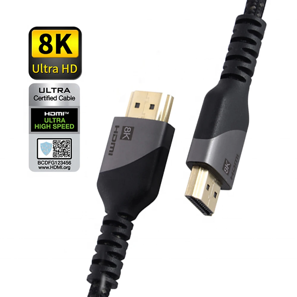 

Certified 1m 3m 5m 40Gbps Braided High Speed Ultra HD Cable Ps2 Ps5 Cabo Audio And Video HDMI to HDMI Kabel 8K HDMI 2.1 Cable