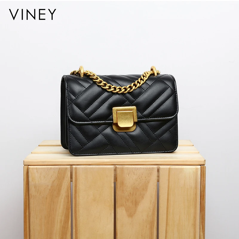 

Fashionable Luxury Bags Women Handbags Sling Shoulder Bag for Ladies Crossbody Genuine Leather Chain Bag, Black, white