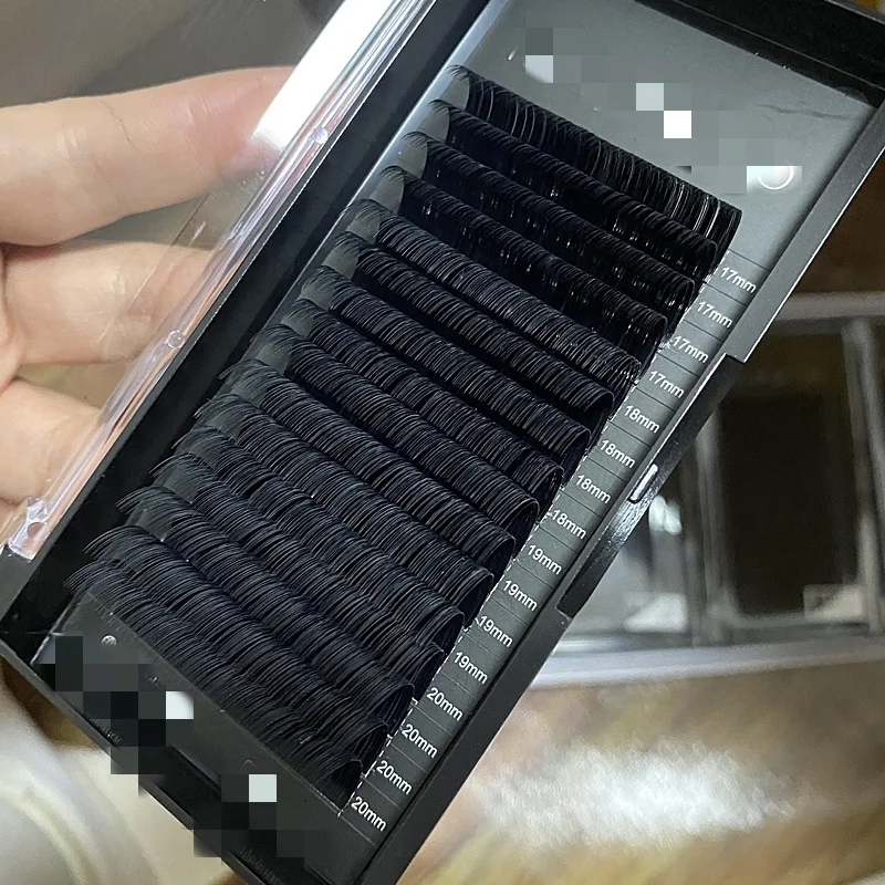 

Matte black volume individual cashmere lash extension lash tray private label faux mink lashes