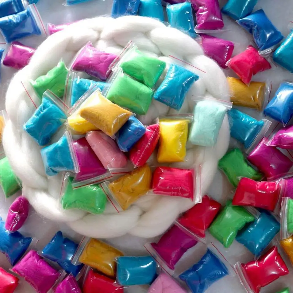 
66s combed Multi color needle felting kit DIY fiber wool roving needle felt for hand felted animal 