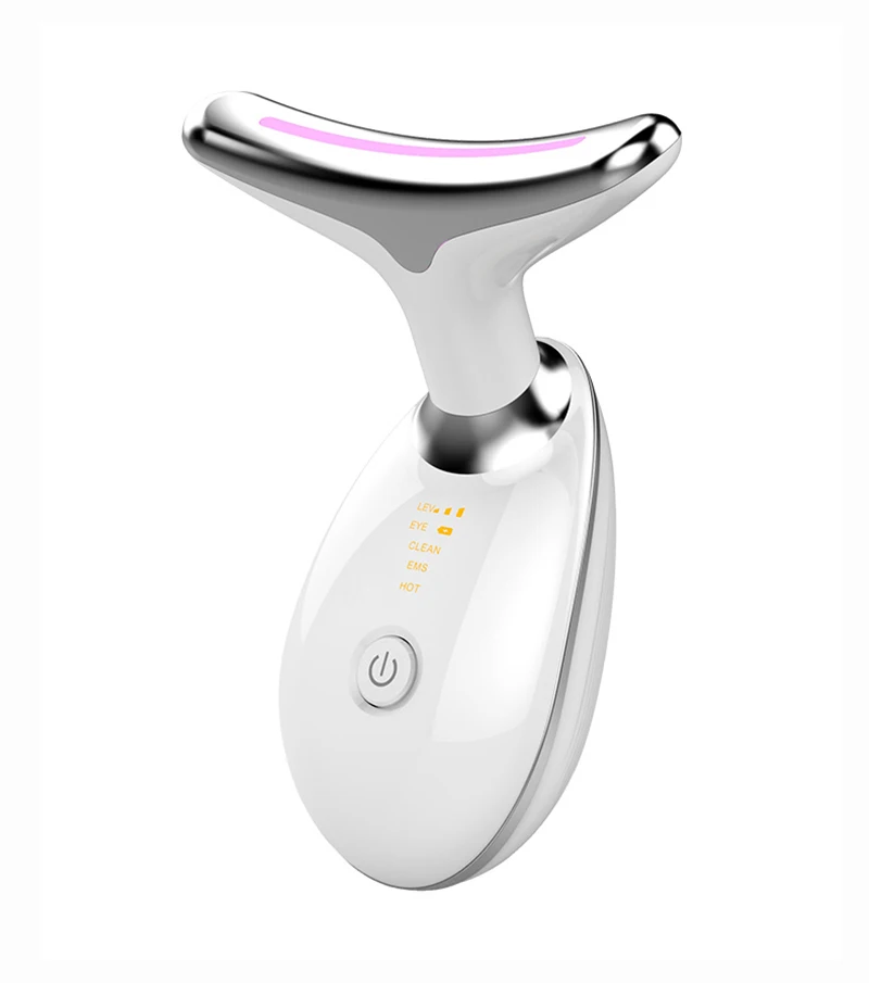 

3 Color LED Photon Neck Massager EMS Thermal Neck Facial Lifting Face Skin led photon therapy neck and face lifting massager, White black red