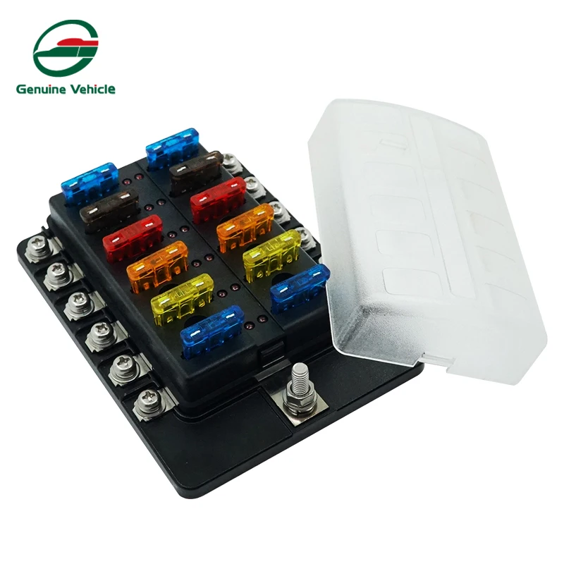 

Genuine Vehicle Customized Fuse Holder Block With Cover RV Car 12 Way Blade Fuse Box