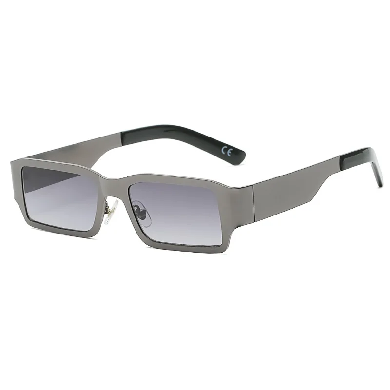 

HBK Hot Selling Hip hop instagram Style Street Fashion Small Sun glasses Luxury Trendy Stainless Steel Frame Square Sunglasses