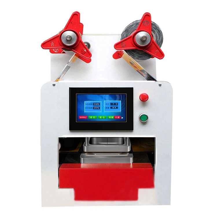 Automatic Plastic Container Aluminum Foil Lid Food Tray Sealing Machine