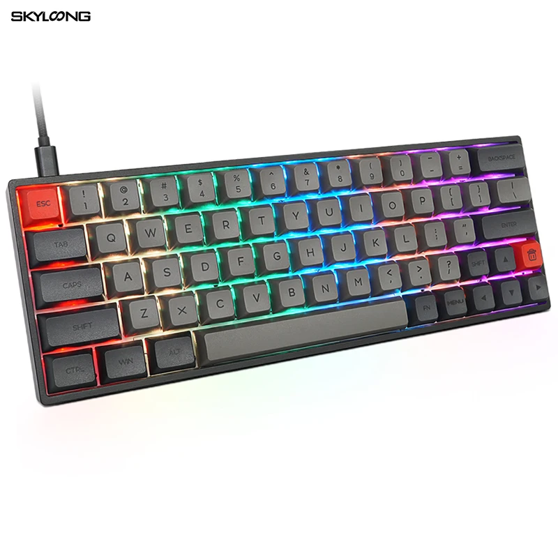 

OEM ODM hotswap SK64 Gateron optical switch pbt keycaps 60% waterproof rgb keyboard gaming, Black/ white