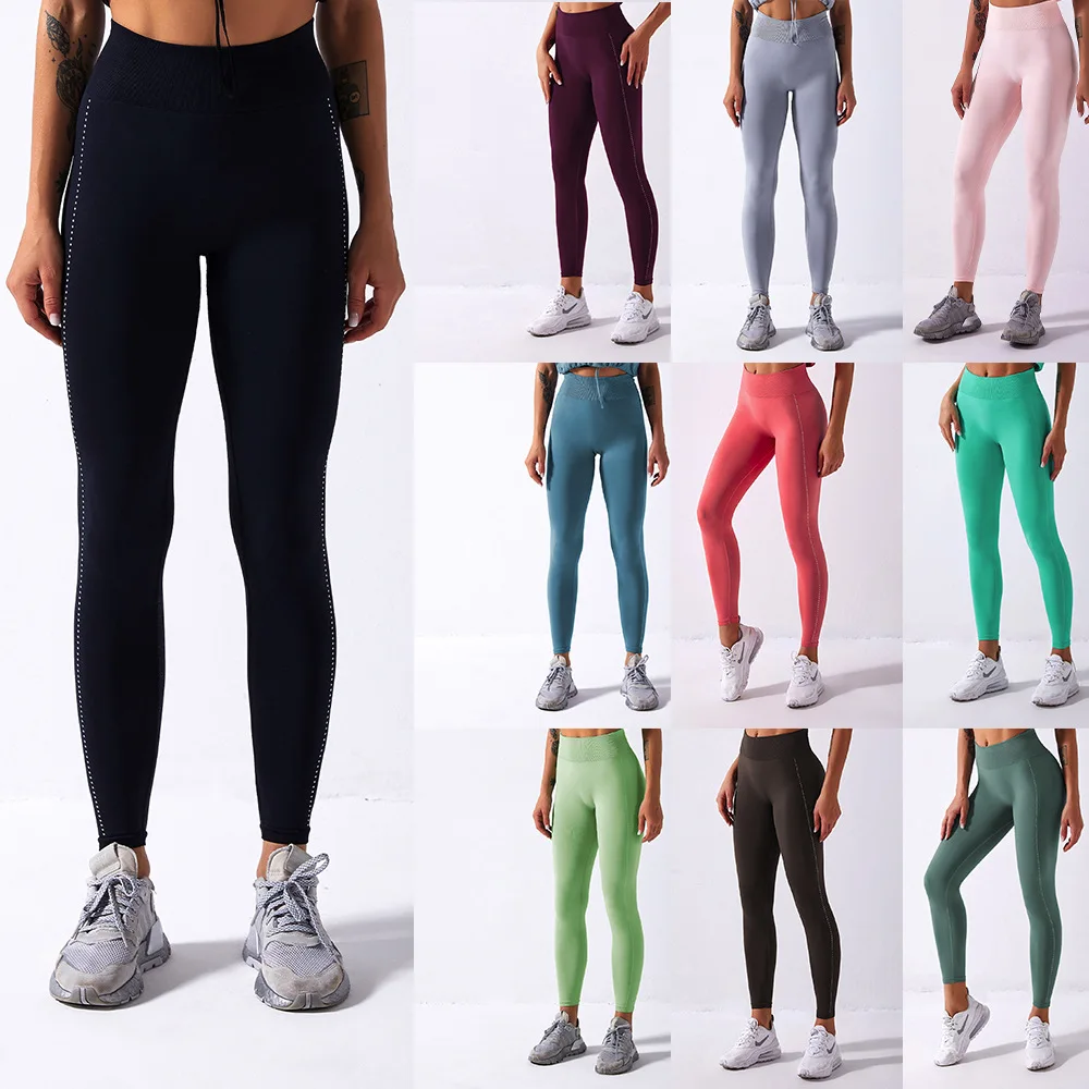

2021 new custom sexy workout yoga pants activewear seamless quick dry soft high waist women leggings, Customized colors