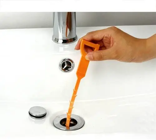 

Professional Slim Anti-clog Weasel Hair Sink Hook Cleaning Tools Drain Clog Remover, Orange