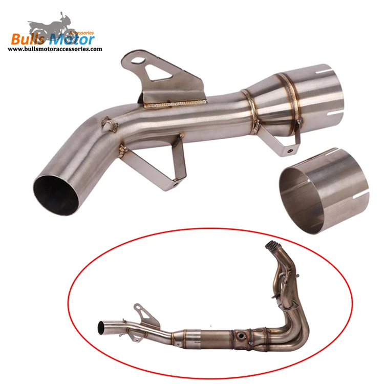 Connect Exhaust Link Tube Stainless Steel Mid Pipe Slip On For Kawasaki Z900 Cat