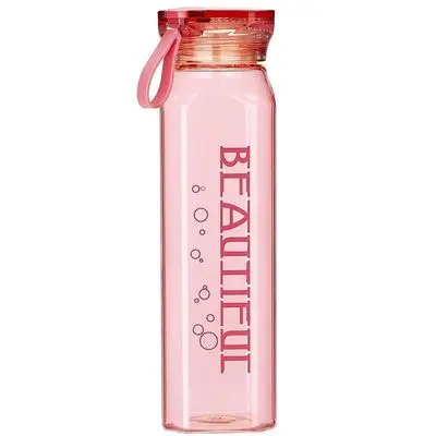 

500ml square portable glass bottle children's outdoor bottle for gift, As picure