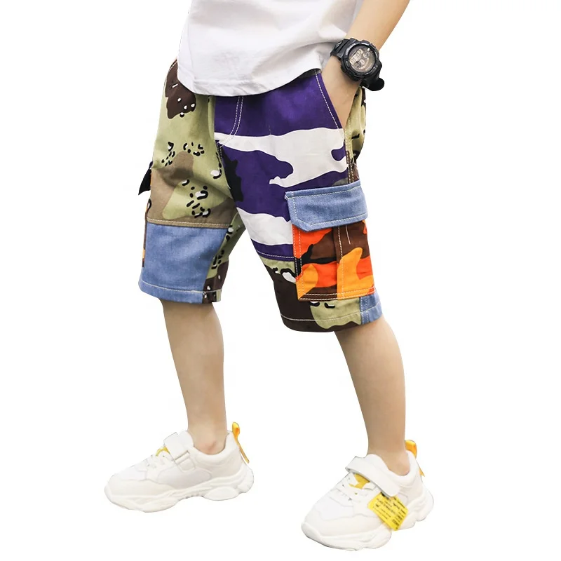 

B60793A 2019 summer boys' shorts Korean versions of the slim boy's pure cotton shorts, Camouflage