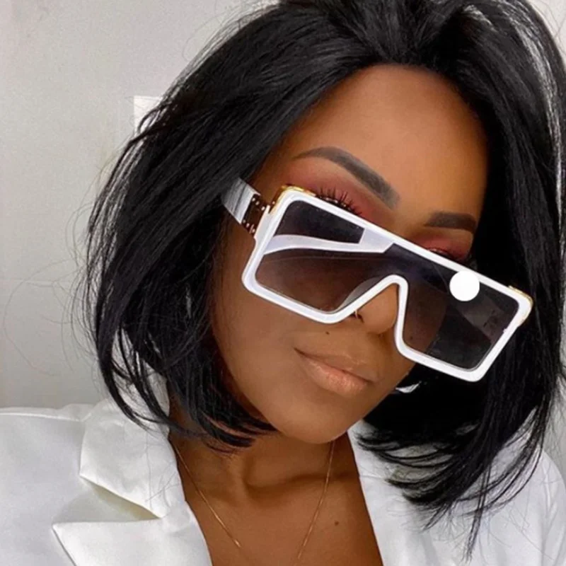 

Oversized Square Women Men Retro Sunglasses Fashion Luxury Brand Custom Shades Glasses lentes de sol mujer UV400, Show on the photo