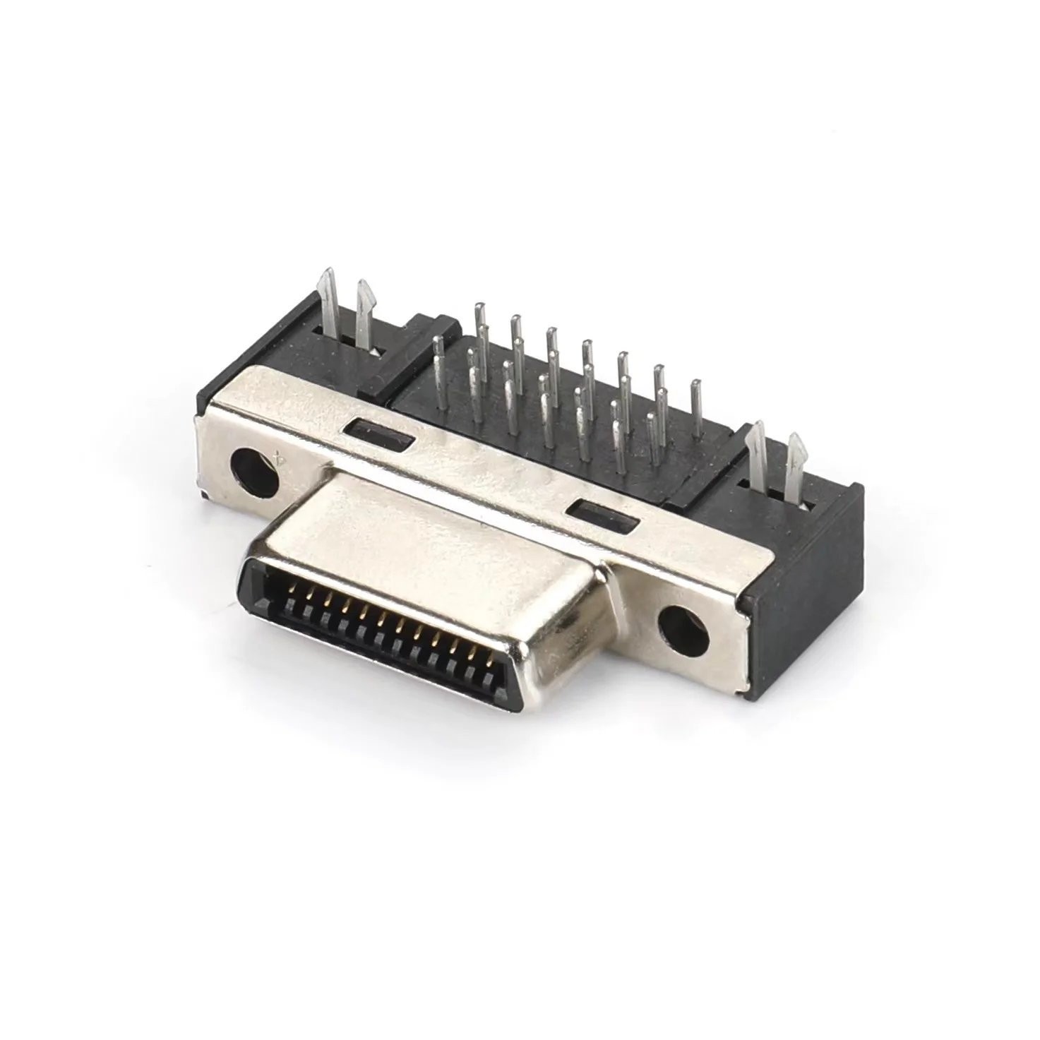 

High-quality SDR 26Pin female pitch=0.8mm (12226-5150-00FR) R/A SCSI VHDCI 26Pin female connector for PCBA