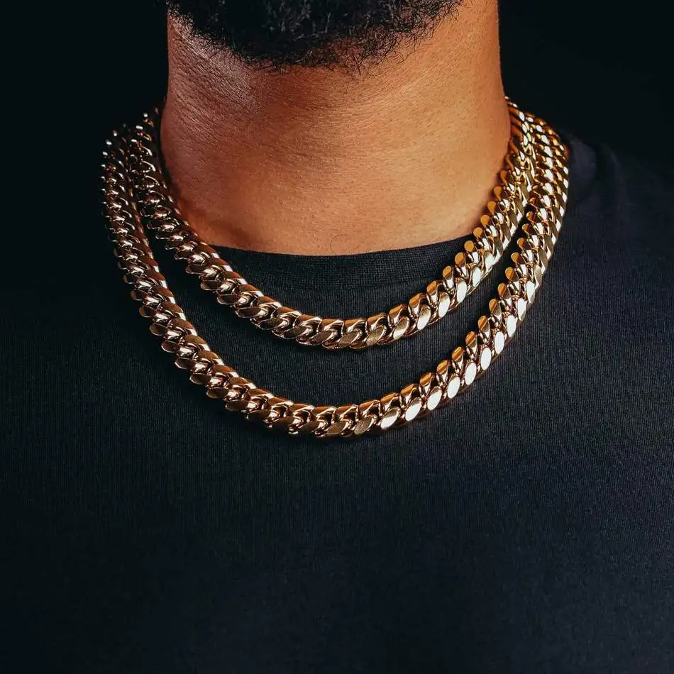 

GZYSJEWELRY Wholesale 18k Gold Necklace Chain Men Rap Cuban Link Chain