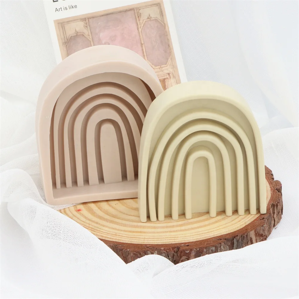 

Diy Cute Rainbow Bridge Candle Mold Fluted Swirl Irregular Shape Candle Mold Twist Ripple Fancy Rainbow Resin Silicone Mold