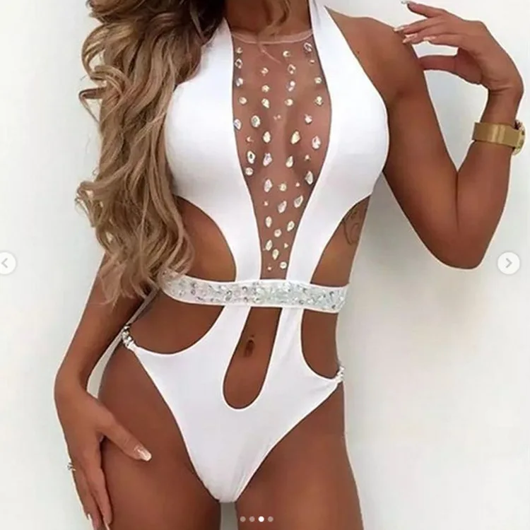 

Hot Selling Diamond One-Piece Bikini Diamond Jewelry Fashion High-Quality Bikini Sexy Women Ladies Swimsuit