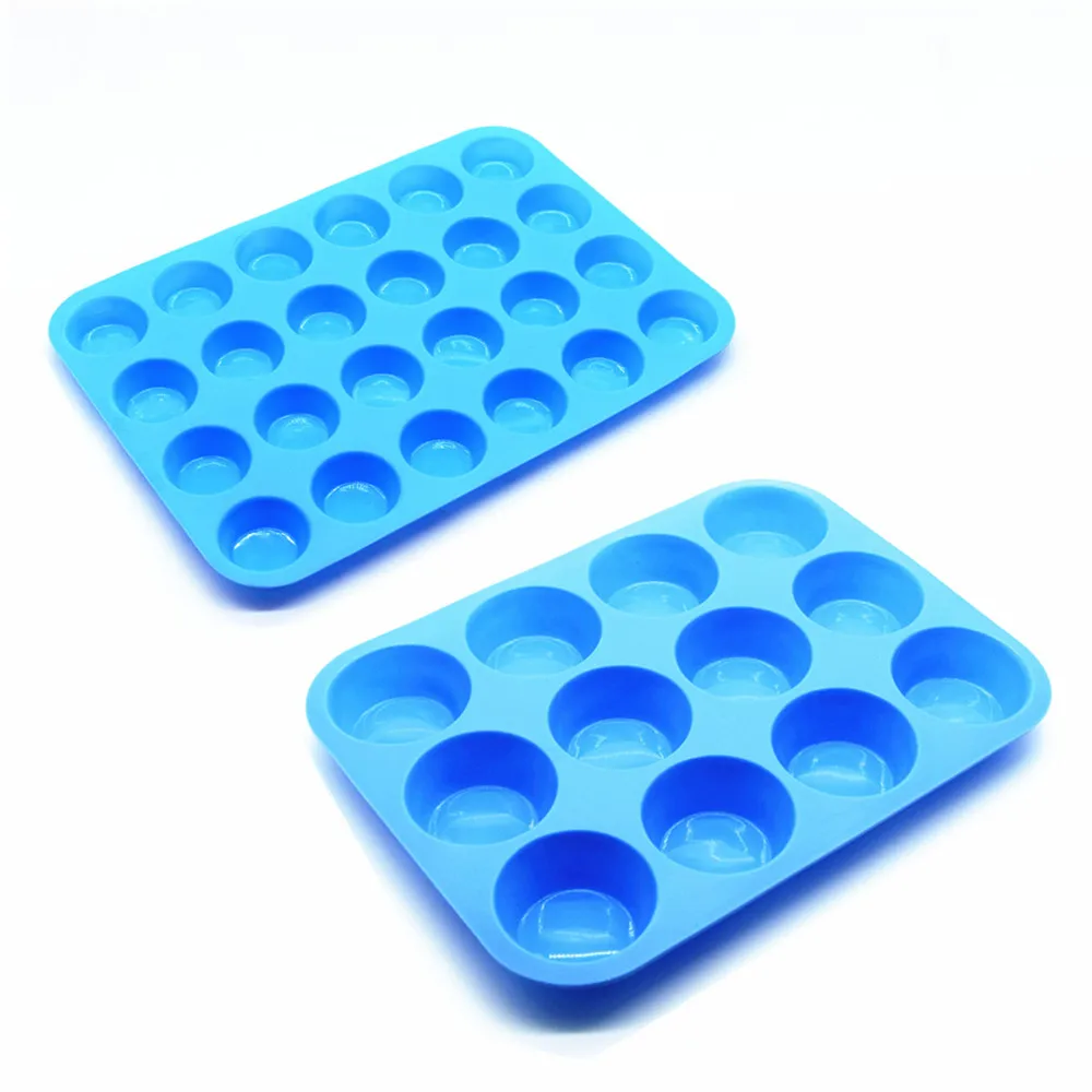 

12 Cups Cake Mold FDA Approved Silicone Muffin Baking Pan, Blue;pink;purple;custom