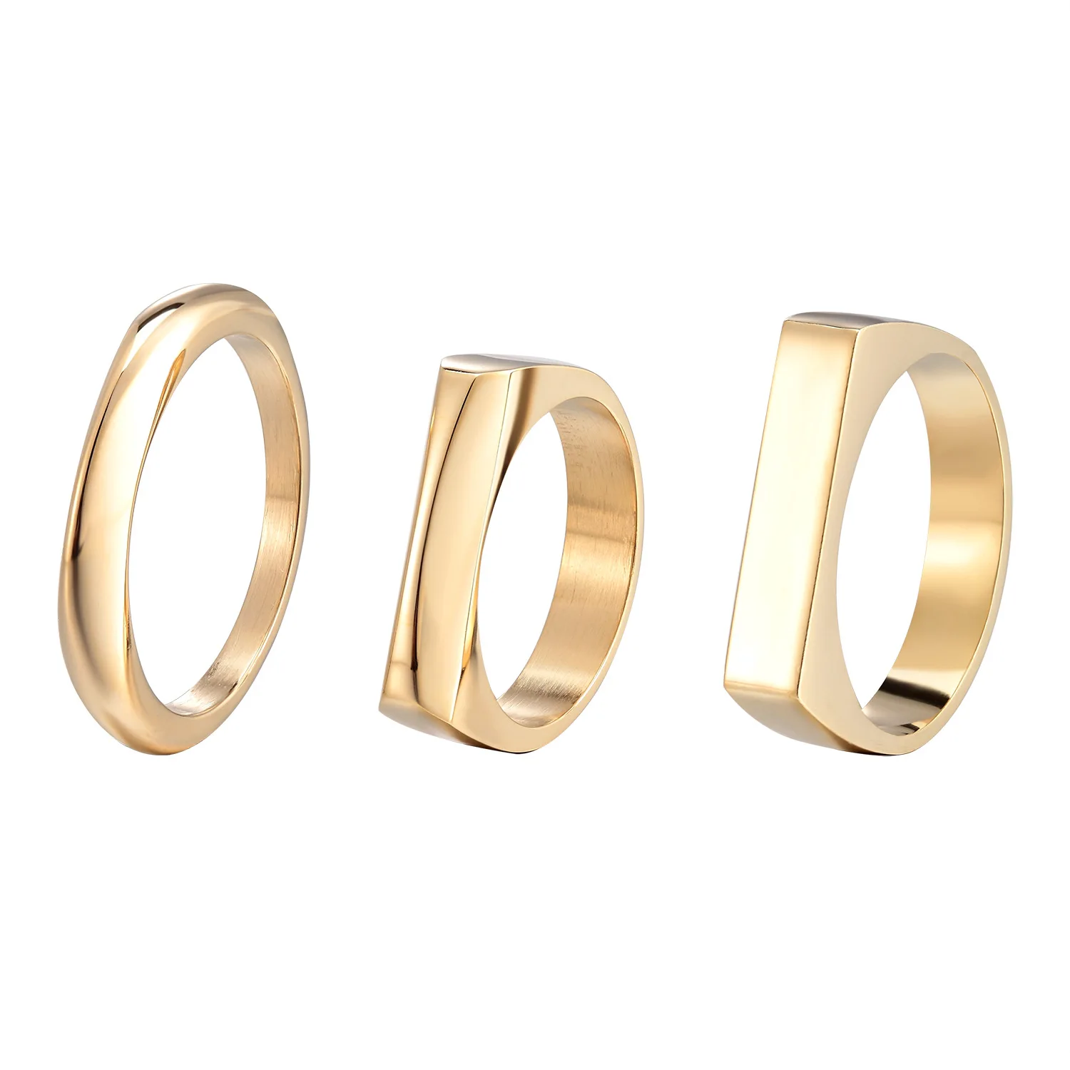 

Classic Wedding Ring for Women Gold Color Twist Rope Rings Set Female Chunky Thick Geometric Circle Minimalist Ring 2021 New