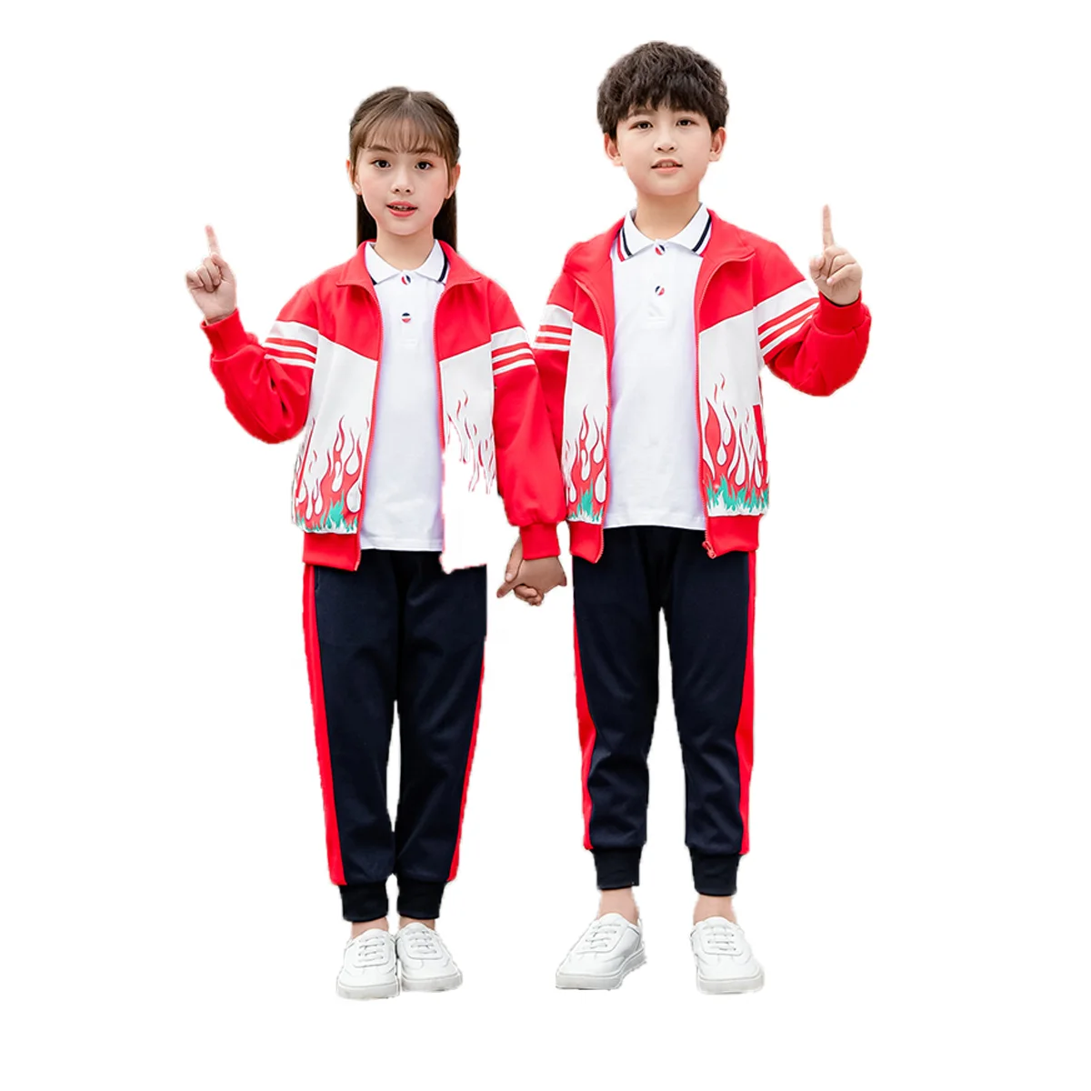 

Wholesales 3-piece set kid sport wear uniform customized unisex school uniforms