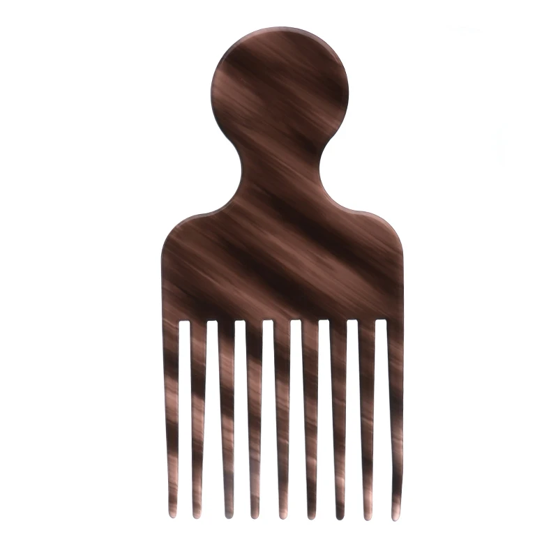 

OEM ODM custom logo cellulose acetate hair salon curly luxury afro pick comb, Customized color