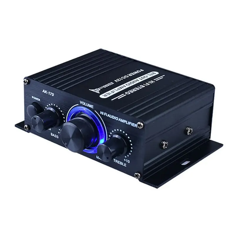 

Hot Sale 400W DC12V Dual Channel Mini 5.0 Audio HiFi Power Amplifier for Party Music for Home and Club
