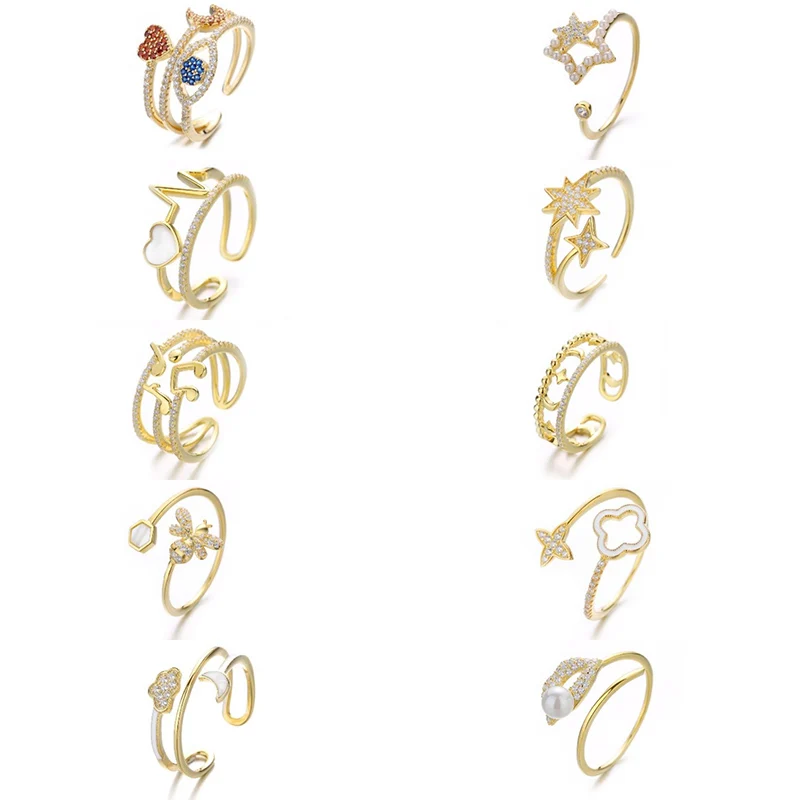 

2021 new style 925 silver plating gold trend fashion ring factory direct wholesale free shipping