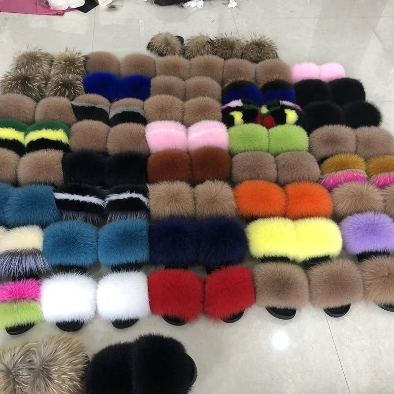 

Fur fuzzy fluffy Outdoor fuzzy slippers sandale homme fashion fur slippers, Winter slippers