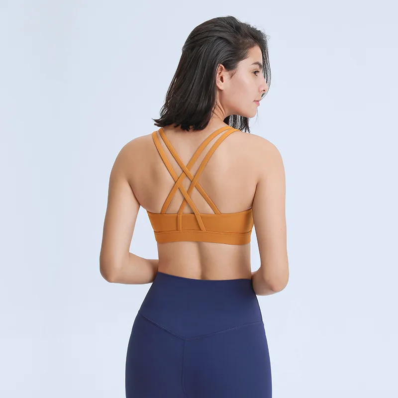 

Hot Sale Best Quality Customized Chinlon Nylon Sports Beauty Back Fitness Wear Yoga Bra